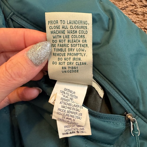 L.L. Bean Reversible Quilted Light Weight Vest Turquoise Teal S Petite - Picture 8 of 11